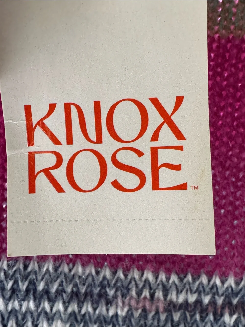 Knox Rose Multistripe Cowlneck Sweater in Magenta, Green & Red